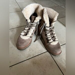 Women's Shearling-Lined Suede Boots